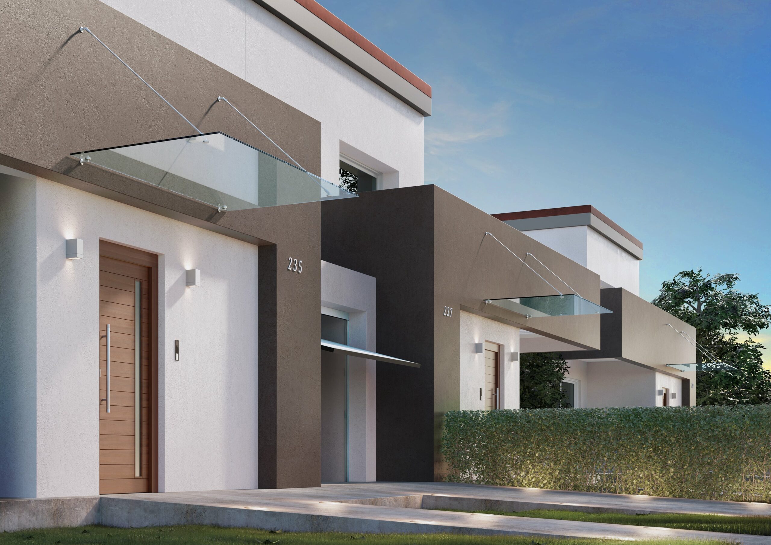 Rendering ambientato — Complesso residenziale